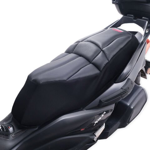 GP Kompozit Yamaha XMAX 250-400 2018-2025 Uyumlu Fileli Motosiklet Konfor Sele Kılıfı Siyah