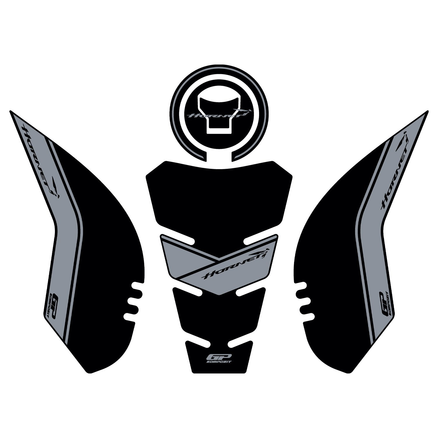 GP Kompozit Honda CB500 Hornet 2024-2025 Uyumlu Tank Pad Siyah-Gri