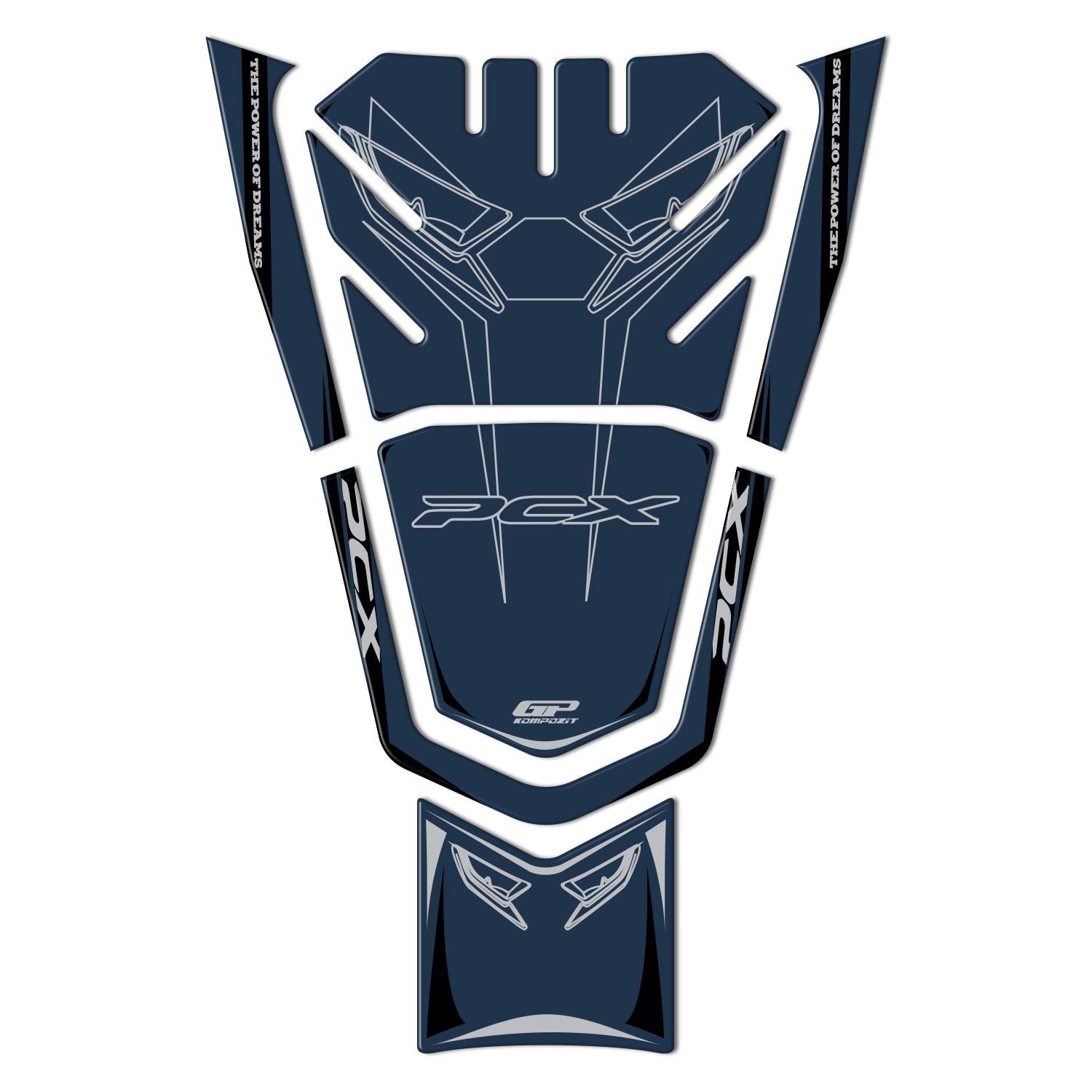 GP Kompozit Honda PCX 125 2021-2024 Uyumlu Tank Pad Mavi