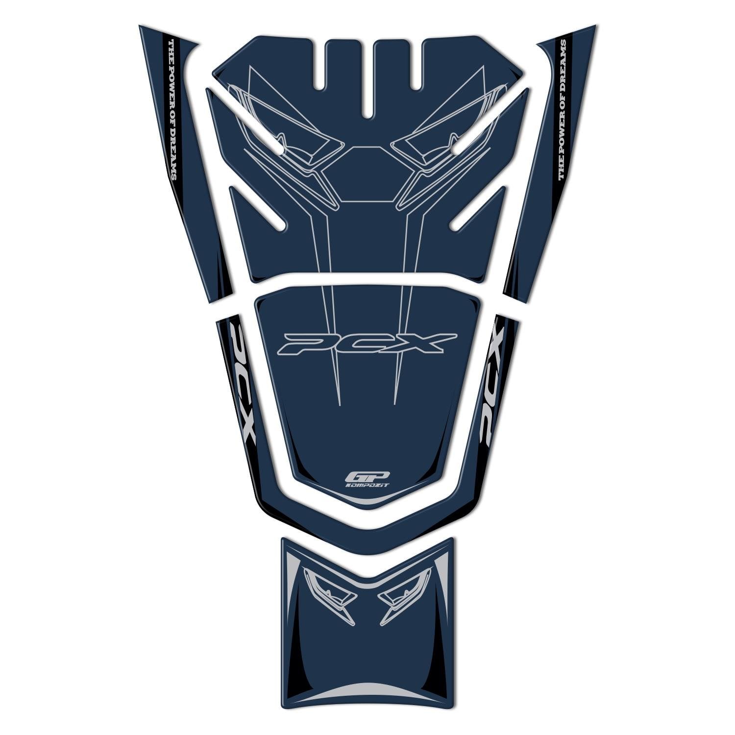 GP Kompozit Honda PCX 125 2021-2024 Uyumlu Tank Pad Mavi