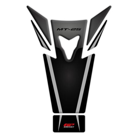 GP Kompozit Yamaha MT-25 2015-2019 Uyumlu Tank Pad Seti Siyah-Gri