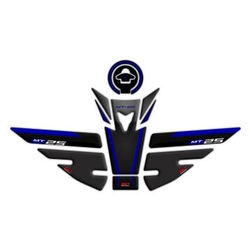 GP Kompozit Yamaha MT-25 2015-2019 Uyumlu Tank Pad Seti Siyah-Lacivert
