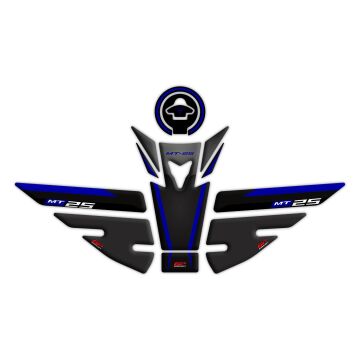 GP Kompozit Yamaha MT-25 2015-2019 Uyumlu Tank Pad Seti Siyah-Lacivert