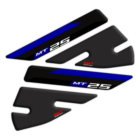 GP Kompozit Yamaha MT-25 2015-2019 Uyumlu Tank Pad Seti Siyah-Lacivert