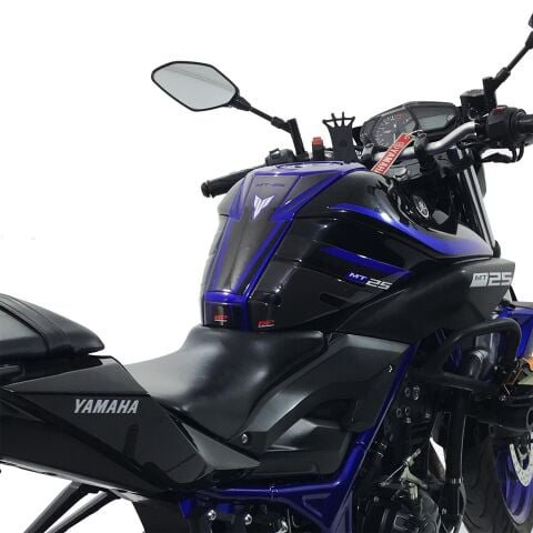 GP Kompozit Yamaha MT-25 2015-2019 Uyumlu Tank Pad Seti Siyah-Lacivert