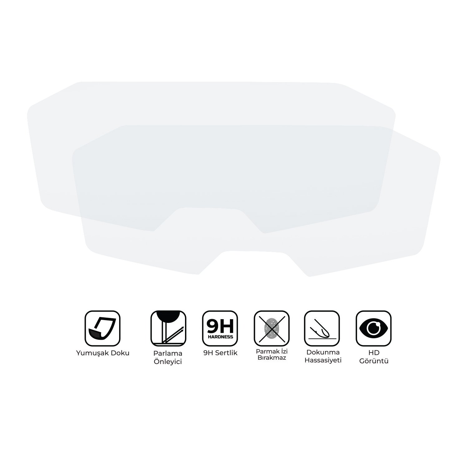 GP Kompozit Yamaha MT-07 2016-2021 Uyumlu Motosiklet Ekran Koruyucu Şeffaf