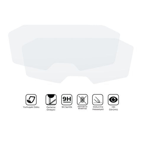 GP Kompozit Yamaha MT-07 2016-2021 Uyumlu Motosiklet Ekran Koruyucu Şeffaf