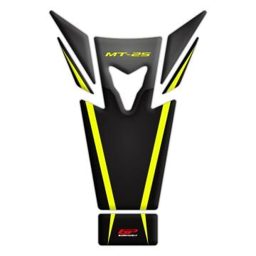 GP Kompozit Yamaha MT-25 2015-2019 Uyumlu Tank Pad Seti Siyah-Sarı