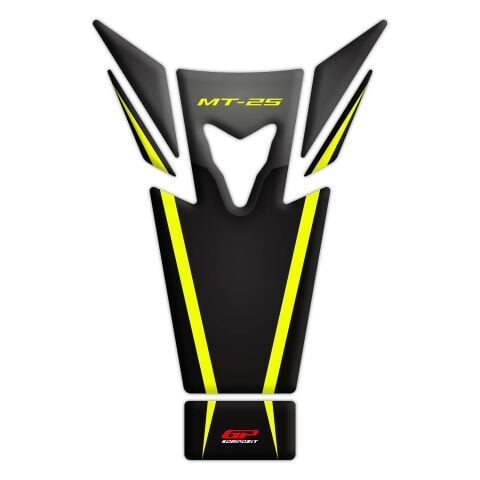 GP Kompozit Yamaha MT-25 2015-2019 Uyumlu Tank Pad Seti Siyah-Sarı