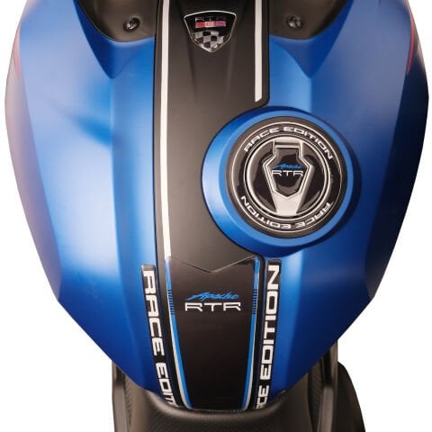 GP Kompozit TVS Apache RTR 200 2024 Uyumlu Tank Pad Seti Siyah - Mavi