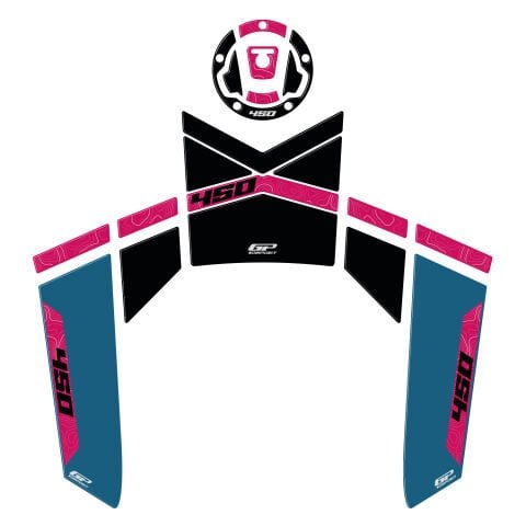GP Kompozit CF Moto 450 MT 2024-2026 Uyumlu Tank Pad Mavi