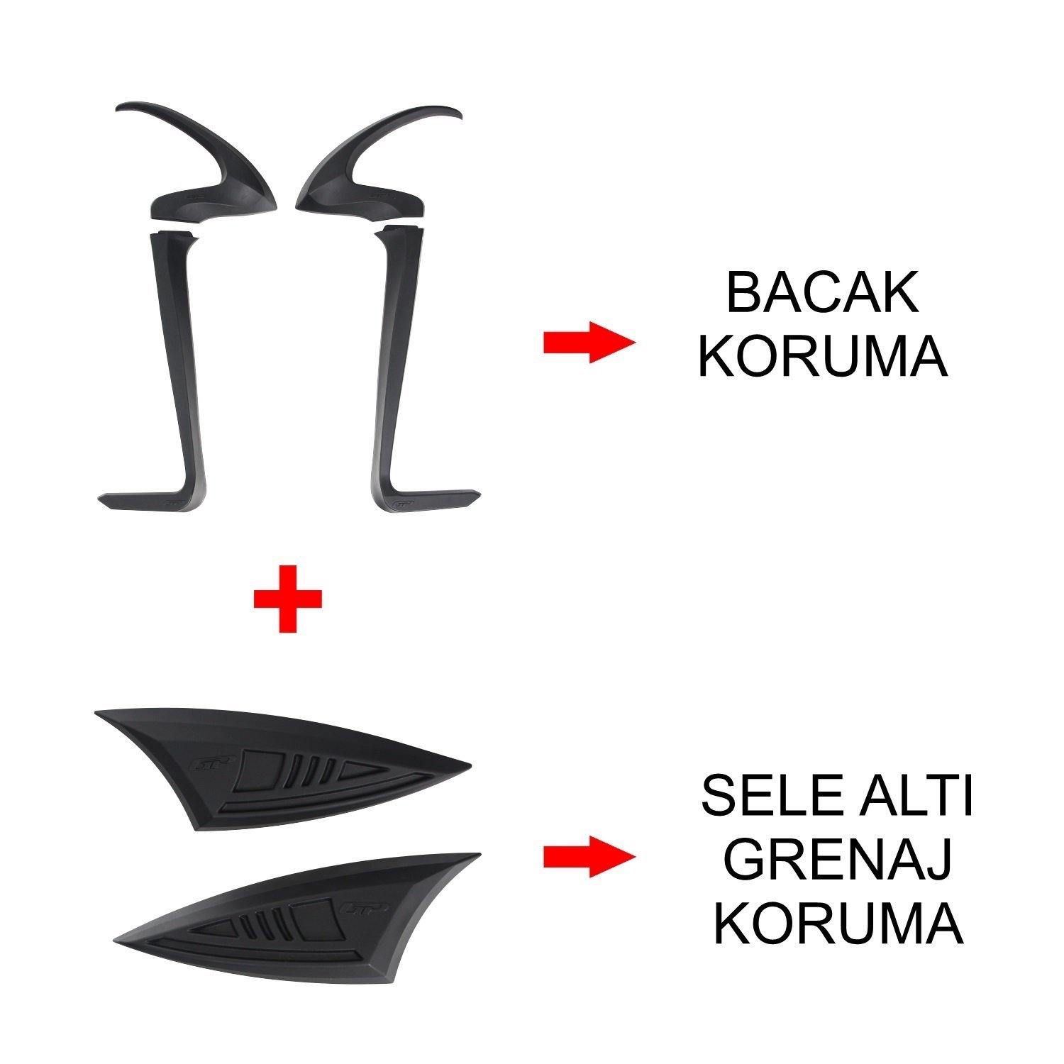 GP Kompozit Honda Dio 2021-2025 Uyumlu Bacak ve Sele Altı Grenaj Koruma Seti Siyah