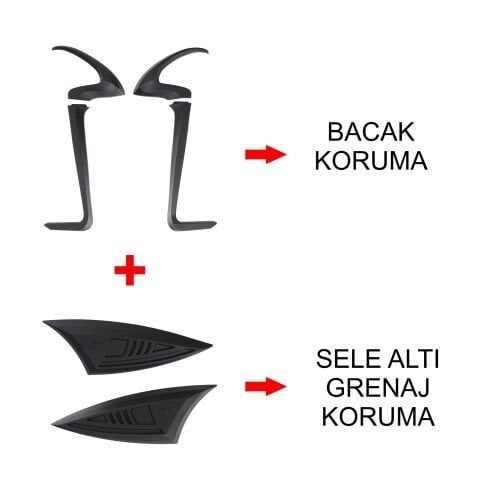 GP Kompozit Honda Dio 2021-2025 Uyumlu Bacak ve Sele Altı Grenaj Koruma Seti Siyah