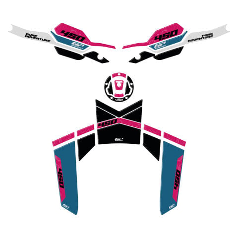 GP Kompozit CF Moto 450 MT 2024-2026 Uyumlu Tank Pad Seti Mavi
