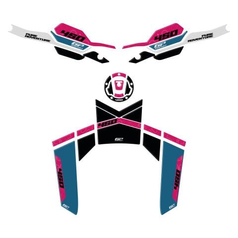 GP Kompozit CF Moto 450 MT 2024-2026 Uyumlu Tank Pad Seti Mavi