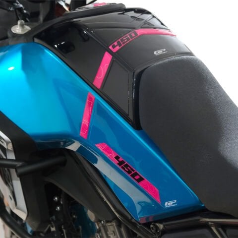 GP Kompozit CF Moto 450 MT 2024-2026 Uyumlu Tank Pad Seti Mavi