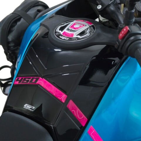 GP Kompozit CF Moto 450 MT 2024-2026 Uyumlu Tank Pad Seti Mavi
