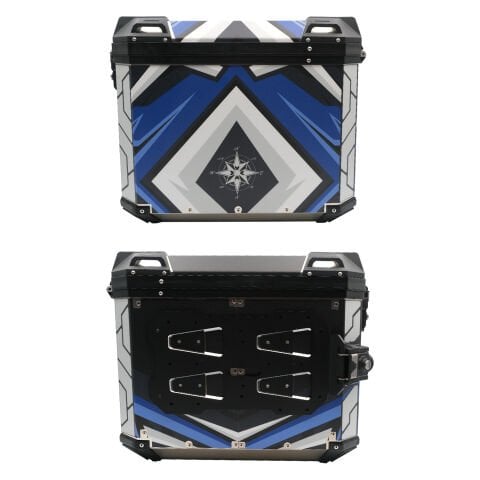 GP Kompozit DSN08 Universal 40 lt x 2 Desenli Alüminyum Motosiklet Yan Çanta Seti