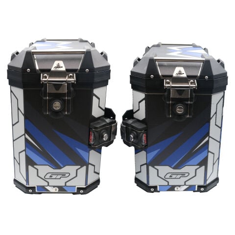 GP Kompozit DSN08 Universal 40 lt x 2 Desenli Alüminyum Motosiklet Yan Çanta Seti