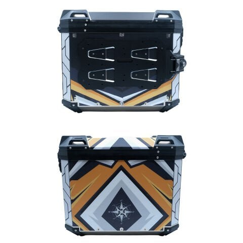 GP Kompozit DSN07 Universal 40 lt x 2 Desenli Alüminyum Motosiklet Yan Çanta Seti