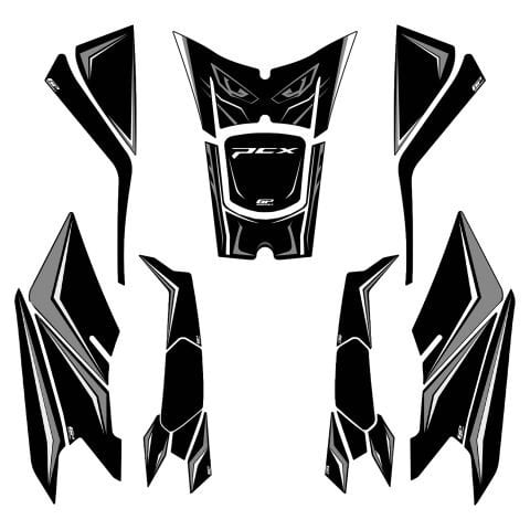 GP Kompozit Honda PCX 125 / 150 2025 Uyumlu Full Tank Pad Seti Gri