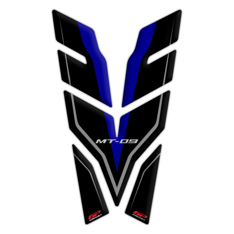 GP Kompozit Yamaha MT-09 2021-2023 Uyumlu Tank Pad Seti Siyah-Mavi