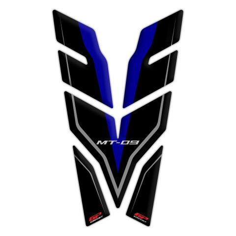 GP Kompozit Yamaha MT-09 2021-2023 Uyumlu Tank Pad Seti Siyah-Mavi