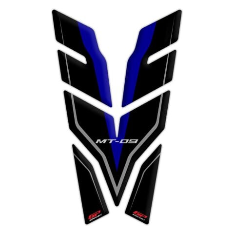 GP Kompozit Yamaha MT-09 2021-2023 Uyumlu Tank Pad Seti Siyah-Mavi
