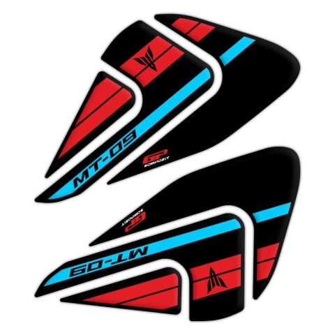 GP Kompozit Yamaha MT-09 2021-2023 Uyumlu Tank Pad Seti Kırmızı-Gri