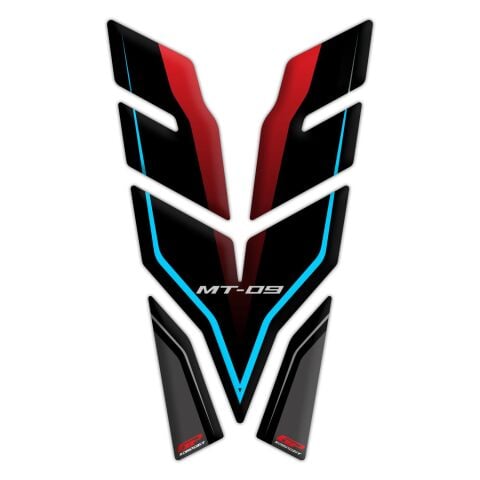 GP Kompozit Yamaha MT-09 2021-2023 Uyumlu Tank Pad Seti Kırmızı-Gri