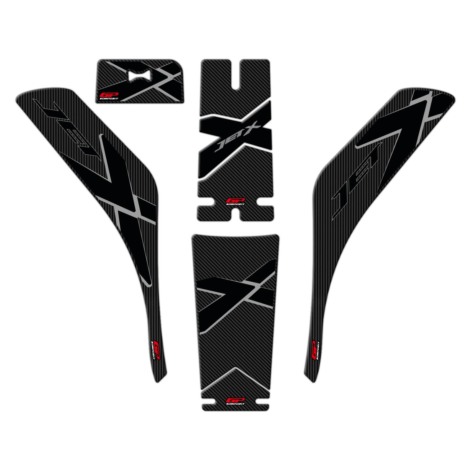 GP Kompozit SYM Jet X 125 2022-2025 Uyumlu Tank Pad Seti Karbon