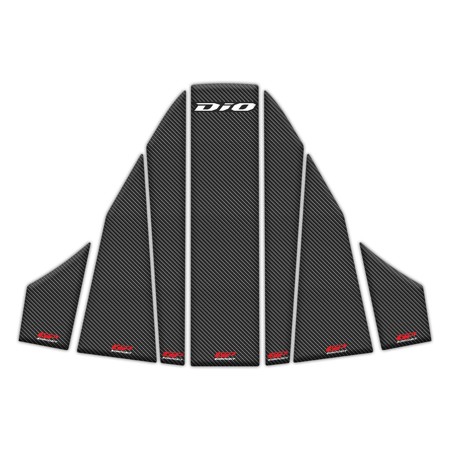 GP Kompozit Honda Dio 2021-2025 Uyumlu Tank Pad Seti Karbon