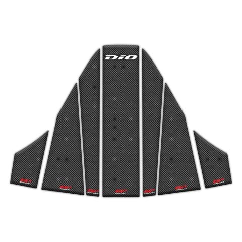 GP Kompozit Honda Dio 2021-2025 Uyumlu Tank Pad Seti Karbon