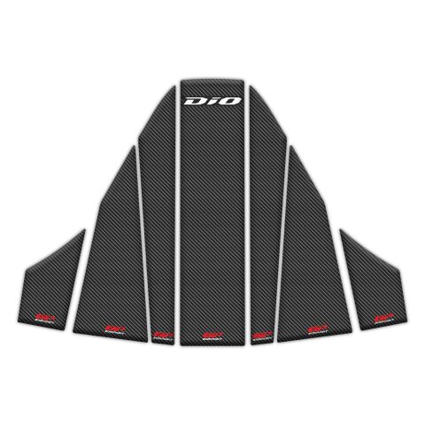 GP Kompozit Honda Dio 2021-2025 Uyumlu Tank Pad Seti Karbon