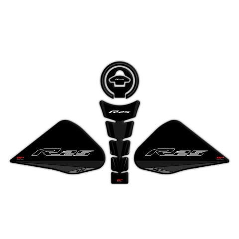 GP Kompozit Yamaha R25 2015-2018 Uyumlu Tank Pad Seti Siyah
