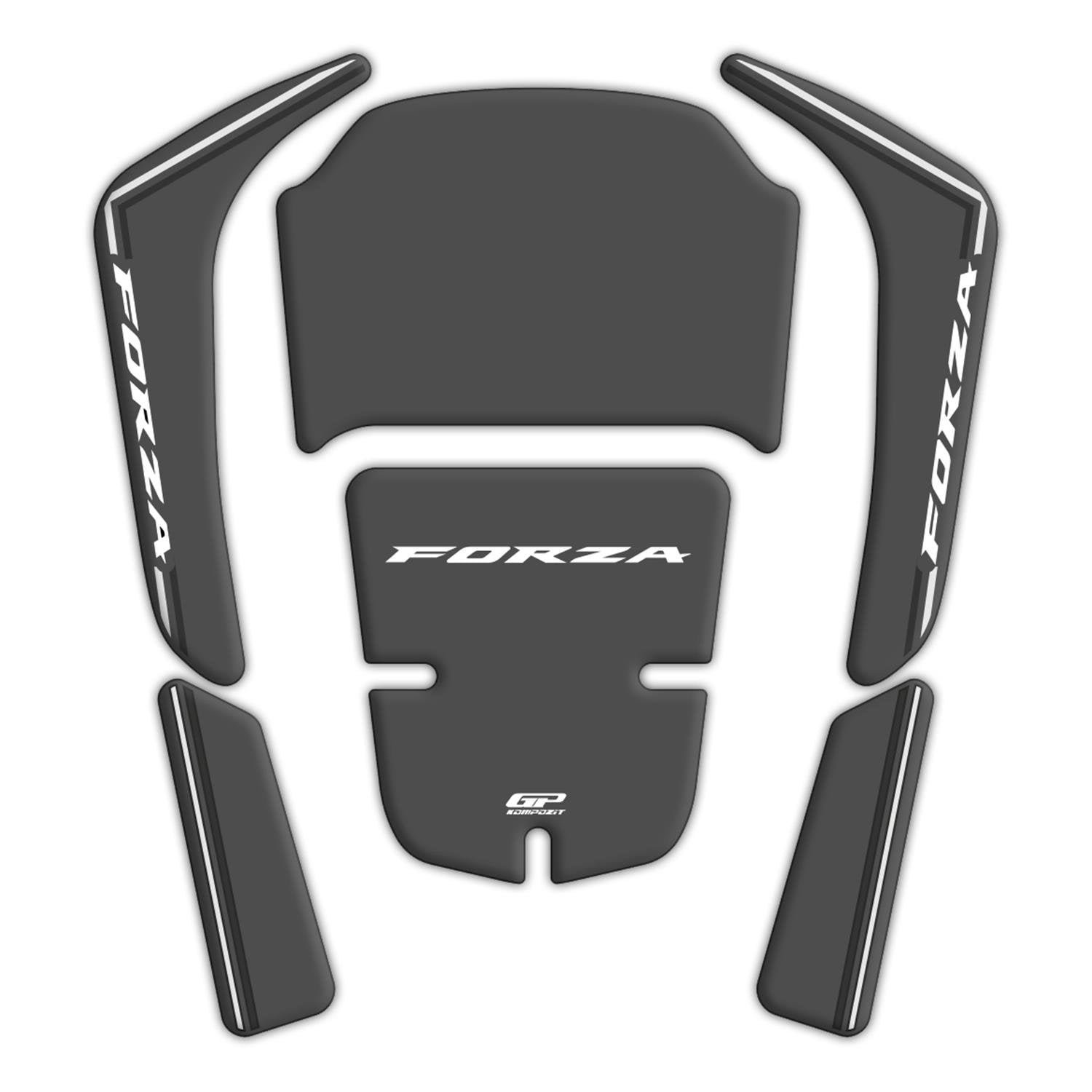 GP Kompozit Honda Forza 250 2018-2026 Uyumlu Tank Pad Gri