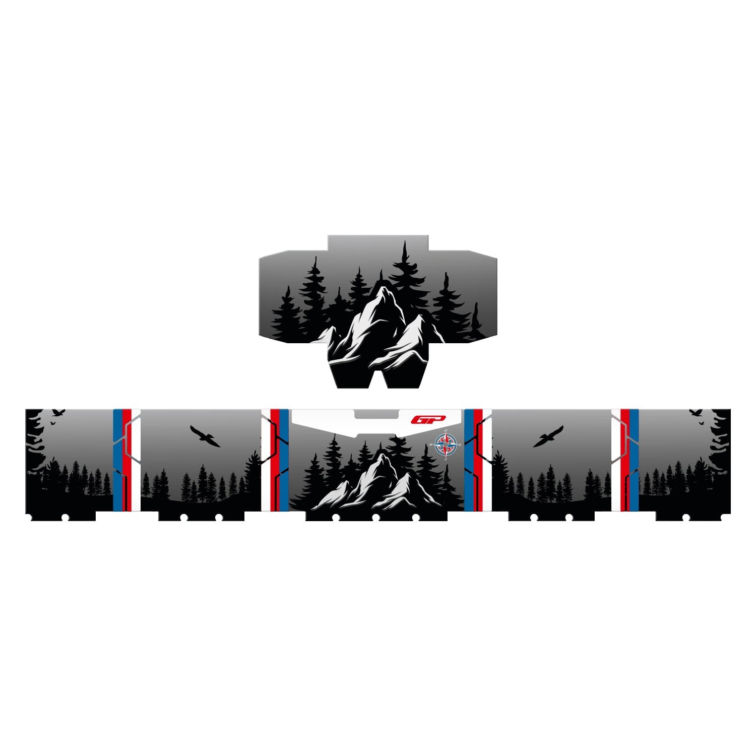 GP Kompozit DSN06 57 lt Alüminyum Motosiklet Çanta Uyumlu Sticker
