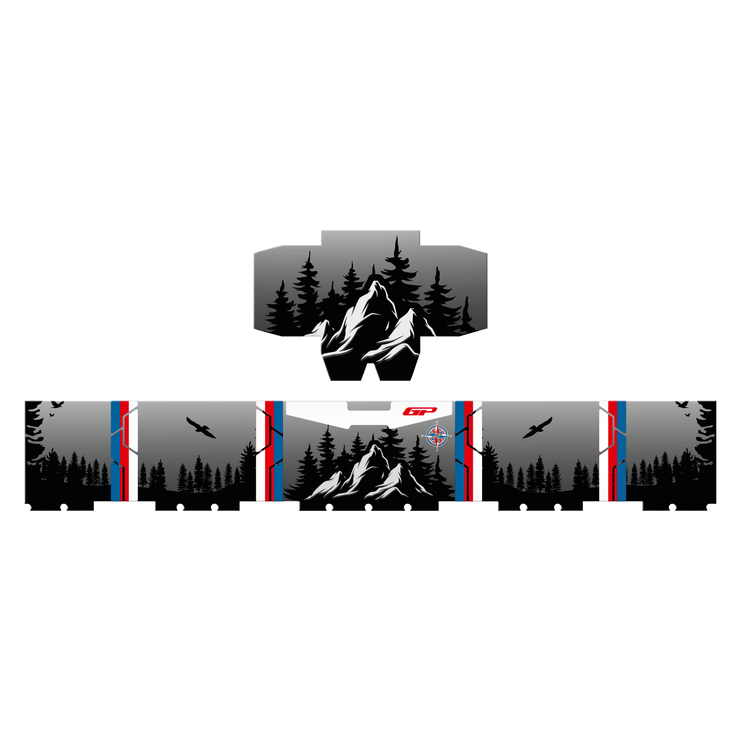 GP Kompozit DSN06 57 lt Alüminyum Motosiklet Çanta Uyumlu Sticker