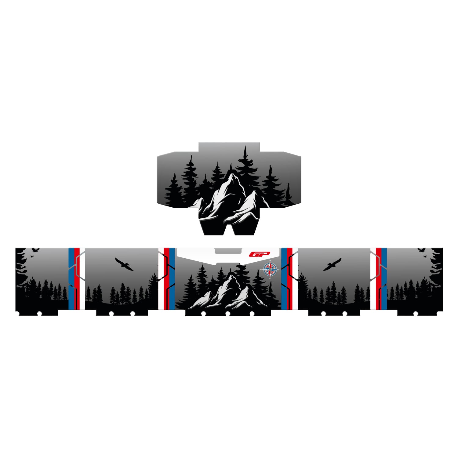 GP Kompozit DSN06 57 lt Alüminyum Motosiklet Çanta Uyumlu Sticker