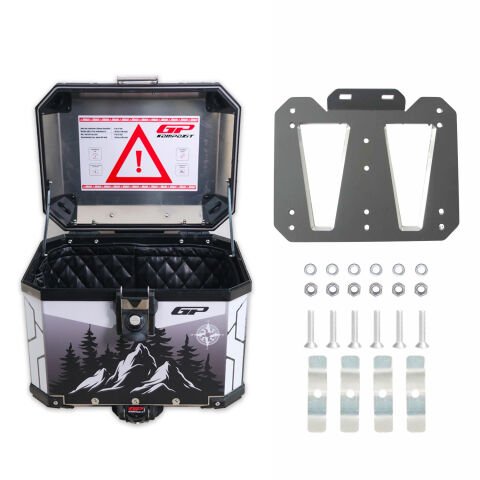 GP Kompozit DSN05 Universal 37 lt Desenli Alüminyum Motosiklet Çantası