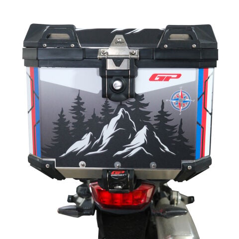 GP Kompozit DSN06 Universal 37 lt Desenli Alüminyum Motosiklet Çantası