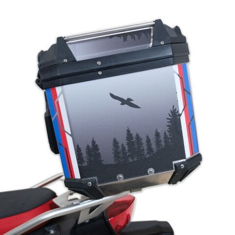 GP Kompozit DSN06 Universal 37 lt Desenli Alüminyum Motosiklet Çantası