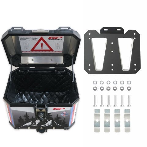 GP Kompozit DSN06 Universal 37 lt Desenli Alüminyum Motosiklet Çantası