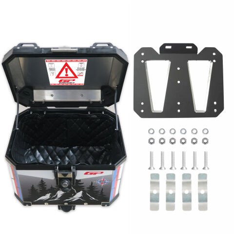 GP Kompozit DSN06 Universal 37 lt Desenli Alüminyum Motosiklet Çantası