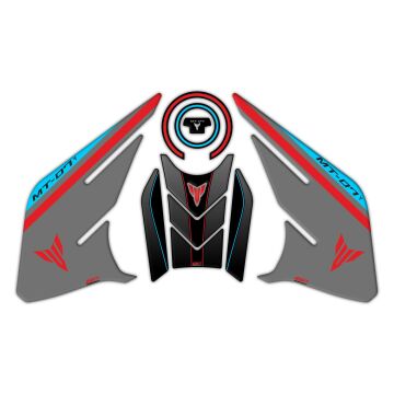 GP Kompozit Yamaha MT-07 2021-2024 Uyumlu Tank Pad Seti Kırmızı-Gri