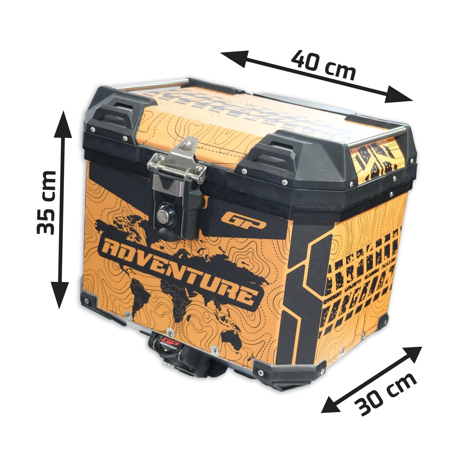 GP Kompozit DSN03 Universal 37 lt Desenli Alüminyum Motosiklet Çantası
