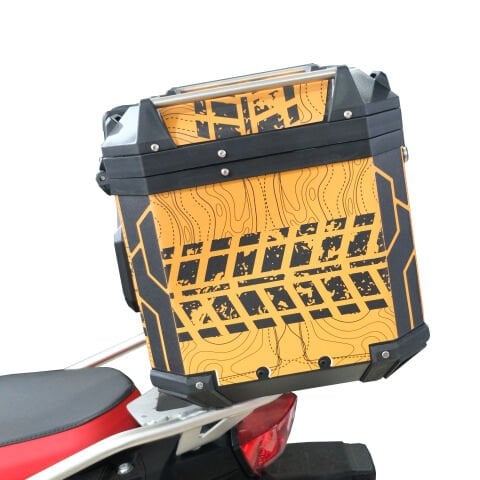 GP Kompozit DSN03 Universal 37 lt Desenli Alüminyum Motosiklet Çantası
