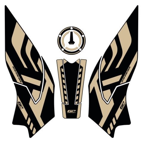 GP Kompozit Benelli TRK 702 X 2024 Uyumlu Tank Pad Seti Siyah-Bej