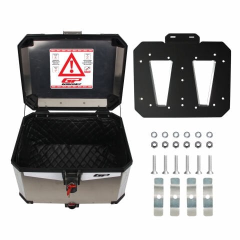 GP Kompozit Universal 57 lt Alüminyum Motosiklet Çantası Gri