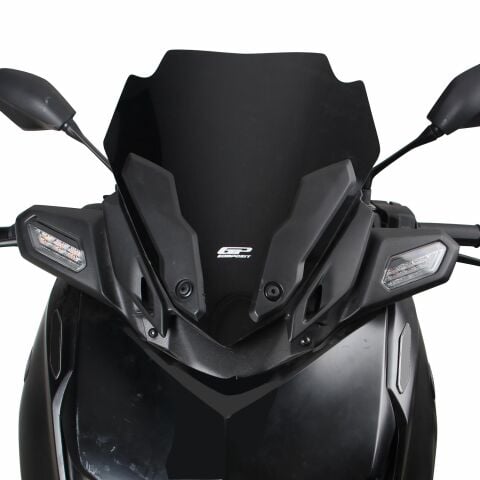 GP Kompozit Yamaha XMAX 250 2024-2026 Uyumlu Spor Ön Cam Siyah
